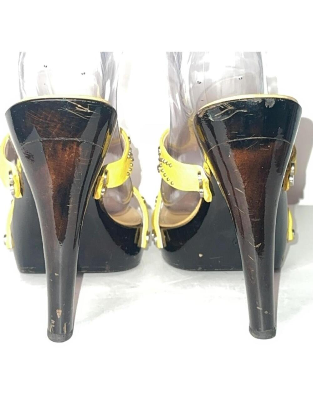 Versace Studded High Heel Mule Slide on Sandals Size 39 Fits an 8.5 - Picture 6 of 8